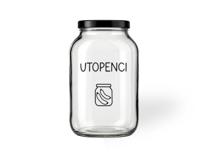 Sklenice na utopence 3,68 l (Typ písma Psací)