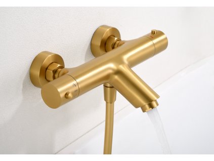 Vanová termostatická Monza baterie s příslušenstvím zlatá mat