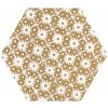 28041 hexagon shiny lines gold dekor d 19 8x17 1 cm