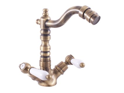MORAVA RETRO - Bidetová baterie  bez výpusti, Stará mosaz (Bronz) MK520.0/9SM, RAV Slezák (Barva Stará mosaz (Bronz), Rozměr 3,8")