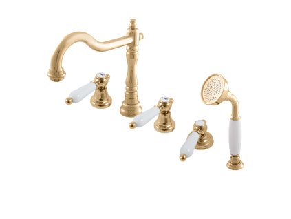 MORAVA RETRO - Vanová baterie 5-otvorová, Chrom MK564.0P, RAV Slezák (Barva Chrom, Rozměr 3,8")