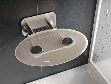 Sprchové sedátko Ovo P II (Barva Nerez+Clear)