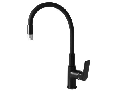 COLORADO - Dřezová baterie s flexibilním ramínkem, Černá matná/Chrom CO119.0/11CMATC, RAV Slezák (Barva černá matná/chrom, Rozměr 3,8")