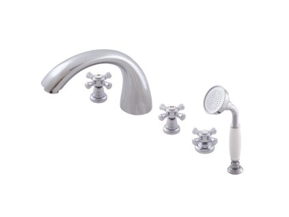 MORAVA RETRO - Vanová baterie 5-otvorová, Chrom MK369.0P, RAV Slezák (Barva Chrom, Rozměr 3,8")