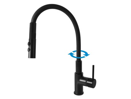 SEINA - Dřezová baterie s flexibilním ramínkem, Černá - matná SE919.0/12CMAT, RAV Slezák (Barva Černá - matná, Rozměr 3,8")