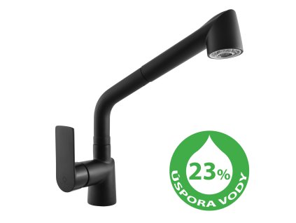 VLTAVA ECO - Dřezová baterie, Černá - matná VTE411.0CMAT, RAV Slezák (Barva Černá - matná, Rozměr 3,8")