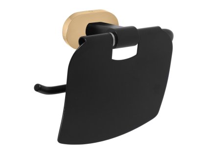 4741 1 yukon koupelnovy doplnek drzak toaletniho papiru s krytem cerna matna zlata yua0400cmatz rav slezak