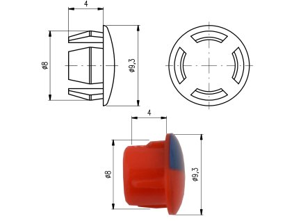 Značení na páčku, Červená/Modrá SD0161-1, RAV Slezák (Barva Červená/Modrá)