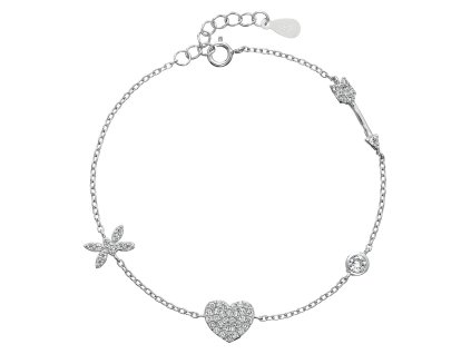 Náramek se zirkony - srdíčko 13017.1