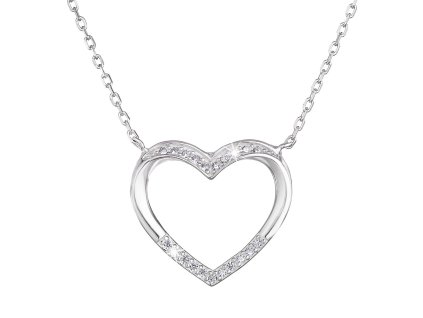 Náhrdelník se zirkonem bílé srdce 12010.1