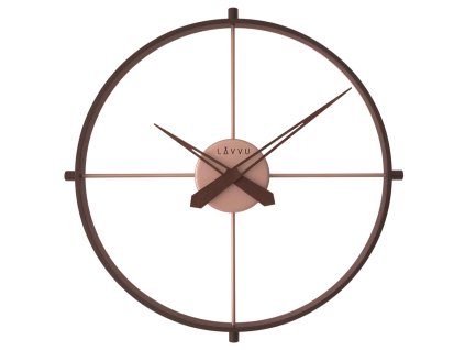 LAVVU Stylové tmavé dřevěné hodiny LOFT v industriálním vzhledu LCT4081