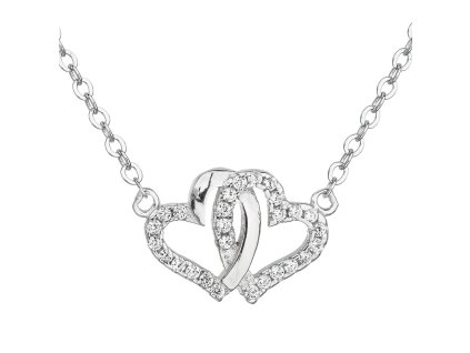 Náhrdelník se zirkonem bílé srdce 12006.1