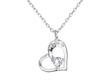 Náhrdelník se zirkonem bílé srdce 12022.1
