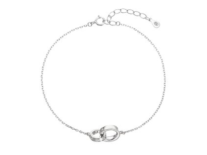 Stříbrný náramek kroužky se zirkony 13032.1