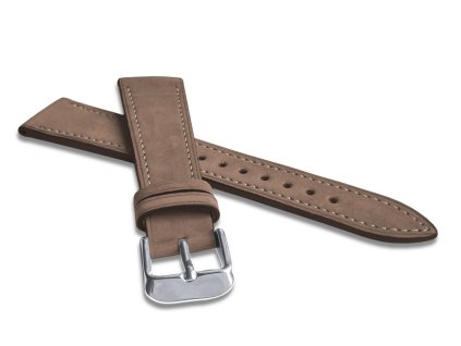 Světle hnědý prošitý kožený řemínek z jemného nubuku LAVVU LSACE