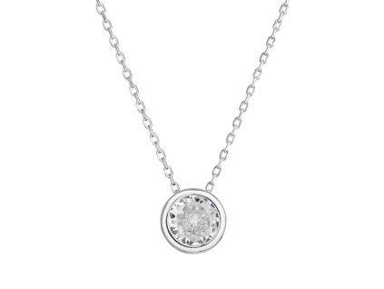 Stříbrný náhrdelník s čirým zirkonem 12051.1 crystal