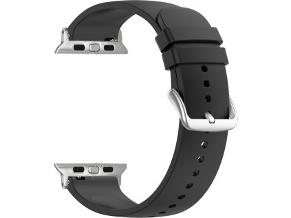 Černý silikonový řemínek na hodinky pro APPLE WATCH LSXBBS1