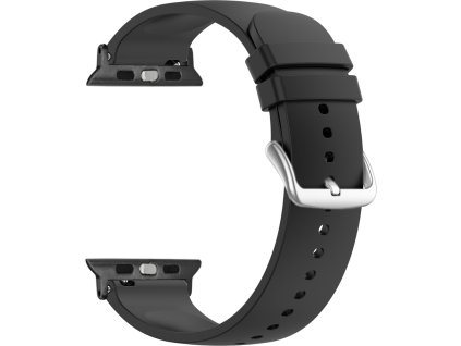 Černý silikonový řemínek na hodinky pro APPLE WATCH LSXBBB