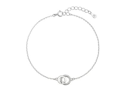 Stříbrný náramek kroužky se zirkony 13033.1