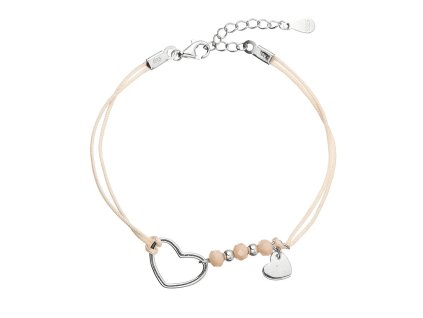 Kabbalah náramek se stříbrnými srdíčky 13053.3 lt.orange