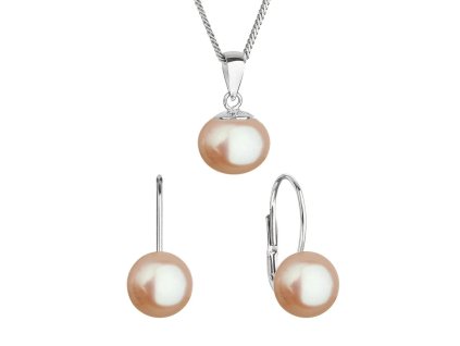 Perlová souprava s oranžovou říční perlou 29081.3 peach