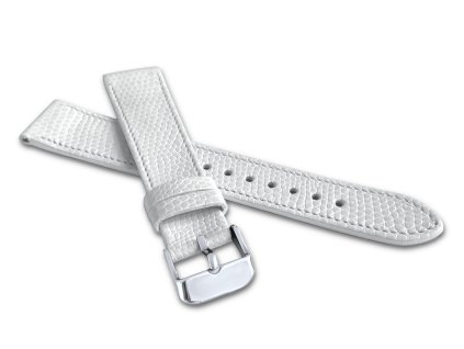 Bílý řemínek MINET LIZARD se vzorem ještěrky z luxusní kůže Top Grain LSAFW
