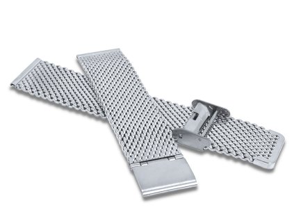 Stříbrný ocelový řemínek MESH Band Silver LPSNS