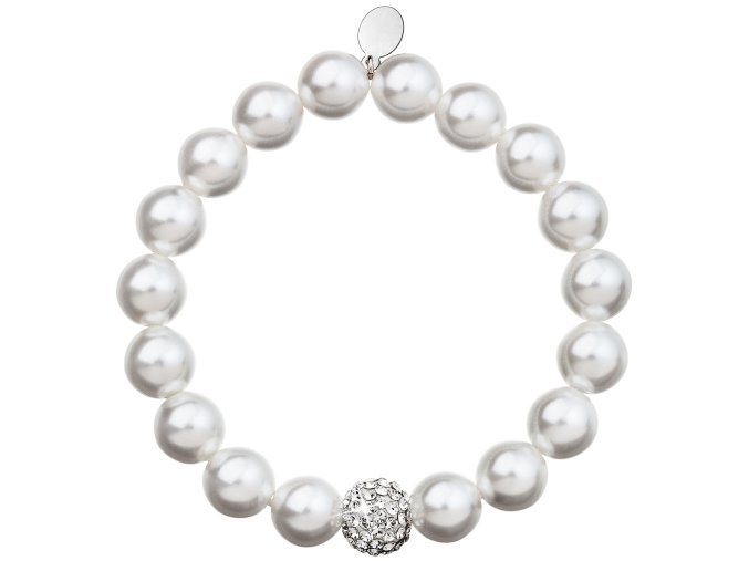 NÁRAMEK SE SWAROVSKI ELEMENTS 33074.1 BÍLÁ