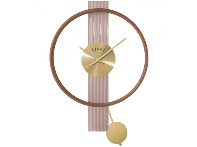 LAVVU Luxusní dřevěné hodiny ART DECO se zlatými detaily LCT4090