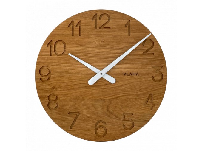 VLAHA Velké dřevěné hodiny OAK vyrobené v Čechách ⌀45cm VCT1133