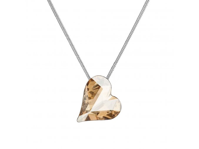 Stříbrný náhrdelník krystal srdce zlaté 72071.5 gold shadow