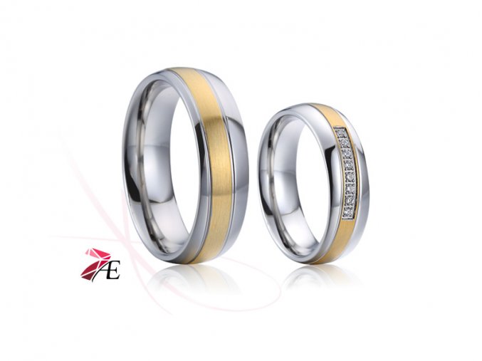 Ocelové snubní prsteny - 020 - Brad a Angelina