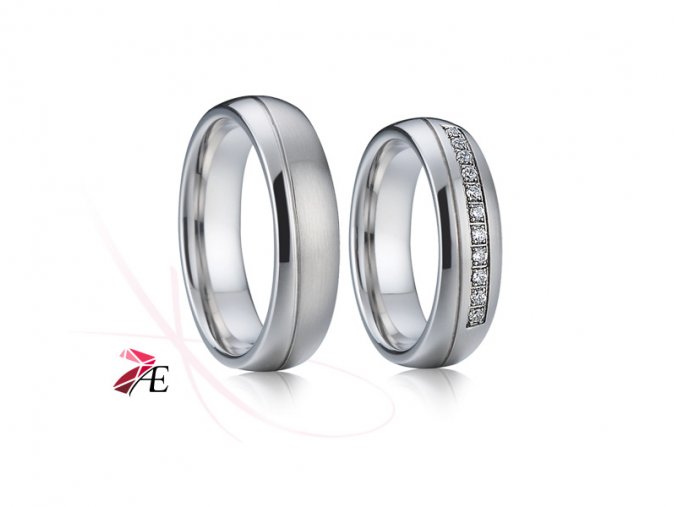 Ocelové snubní prsteny - 001 - Romeo a Julie