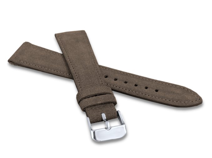 Tmavě hnědý prošitý řemínek LAVVU SUEDE z luxusní kůže Top Grain LSAEC