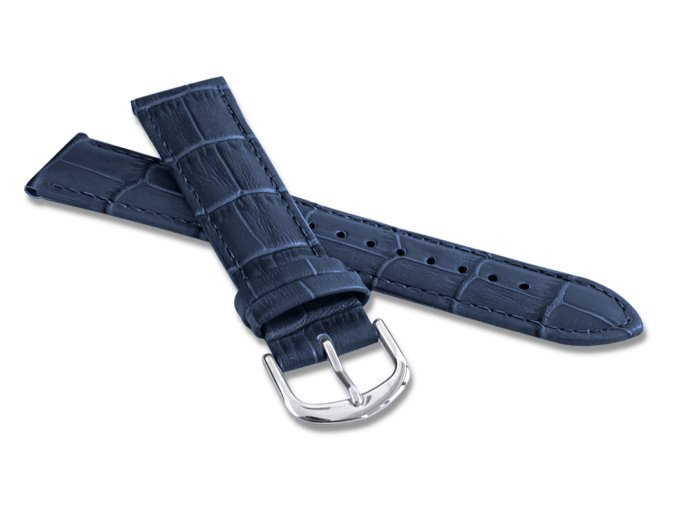 Tmavě modrý prošitý řemínek LAVVU CROCO BSIUL