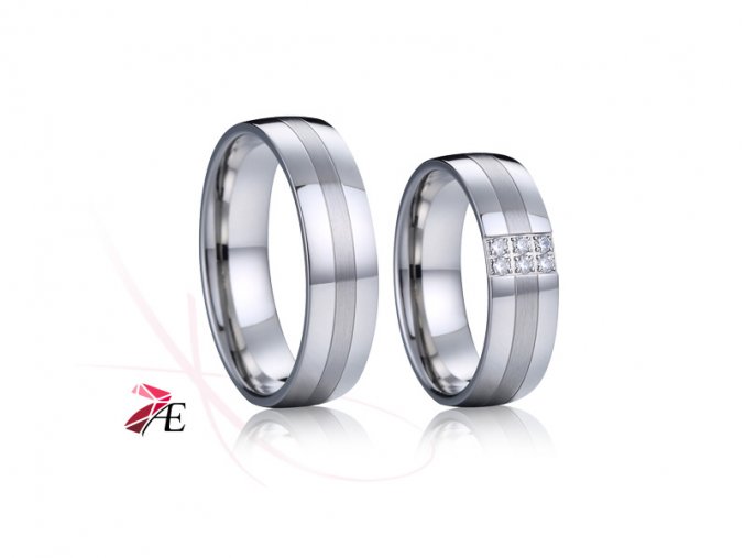 Ocelové snubní prsteny - 031 - Amadeo a Jeanne