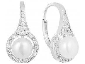 Stříbrné náušnice s perlami 21051.1