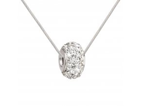 Stříbrný náhrdelník s Preciosa krystaly bílý 32081.1