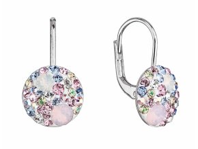 Stříbrné náušnice visací s krystaly Swarovski růžové jemné 31315.3 magic rose