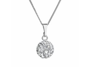 Stříbrný náhrdelník se Swarovski krystaly kulatý bílý 32086.1 crystal