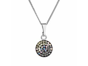 Stříbrný náhrdelník se Swarovski krystaly kulatý měsíční 32086.3 moonlight