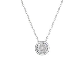 Stříbrný náhrdelník s čirým zirkonem 12051.1 crystal