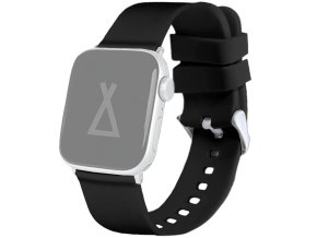 Černý silikonový řemínek na hodinky pro APPLE WATCH LSXBBS1