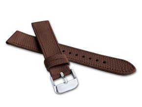 Hnědý řemínek MINET LIZARD se vzorem ještěrky z luxusní kůže Top Grain LSAFC