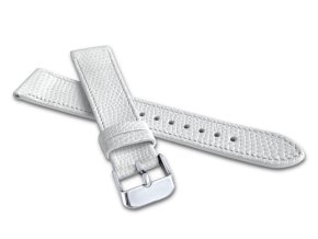 Bílý řemínek MINET LIZARD se vzorem ještěrky z luxusní kůže Top Grain LSAFW