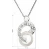 Stříbrný náhrdelník s perlou Swarovski bílý kulatý 32048.1