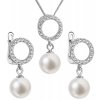 Stříbrná perlová souprava 29013.1 - bílá