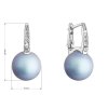 Stříbrné náušnice visací se Swarovski perlou a krystaly 31301.3 světle modré