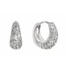 Stříbrné náušnice kruhy se Swarovski krystaly bílé 31306.1