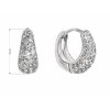 Stříbrné náušnice kruhy se Swarovski krystaly bílé 31306.1